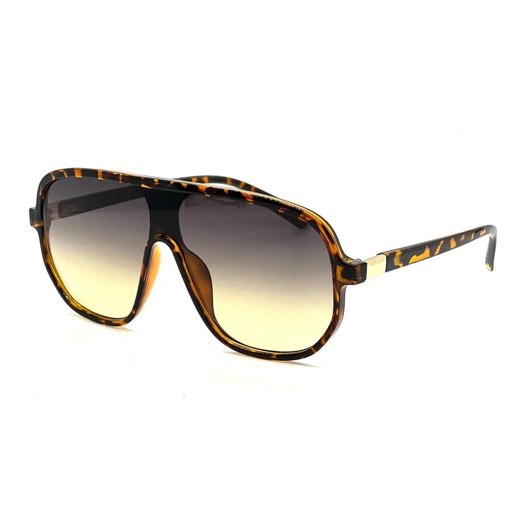 One piece Lens Shield Sunglasses Tortoiseshell Gradient Lens Fashion Mens‎ Gafas